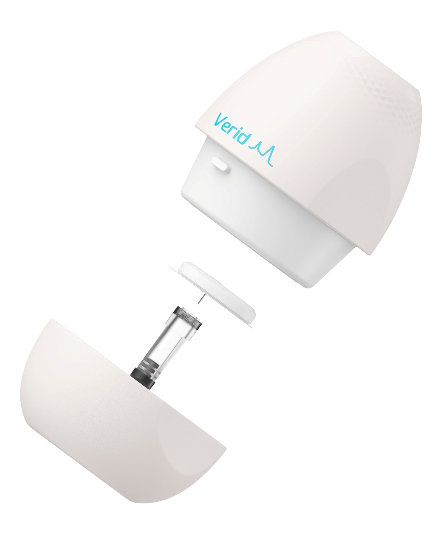 Verid CGM SKD kit — applicator top, needle assembly and base, exploded view